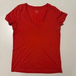JCrew Red V-Neck Supima Cotton T-Shirt